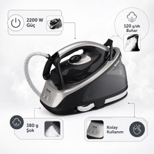Tefal Express Easy Buhar Kazanlı Ütü | 6,5 Bar, 2200 W, 380 G Şok Buhar, Express Glide Taban, 1,7 L Hazne, Siyah