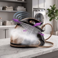 Philips Siyah-Altın Kazanlı Ütü 2700 W | Gömlekten Kot Kumaşa Tek Geçişte Ütü, 8 Bar, 165 G/dk Buhar, T-Ionic Glide, 1,8 L Hazne
