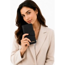Nevermind Glanzıa Niora Sage Kadın Cüzdanı Çıtçıt Kapamalı Büyük Boy Telefon Bölmeli Cüzdan