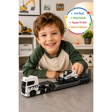 Toyfest Scania 770 S 1:64 Metal Taşıyıcı Tır Bobcat Paletli Kepçe Koleksiyon 22.5 cm