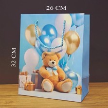 Colezium Büyük Boy Ayıcıklı Karton Hediye Çantası
