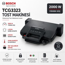 Bosch TCG4215 Metalik Inoks Gümüş Tost Makinesi 2000 W Çift Taraflı Döküm Plaka Özellikleriyle