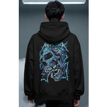 Sevbano Metallica Rock Metal Müzik Grubu Sırt Baskılı Unisex Oversize Premium Hoodie
