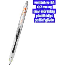 Seyfi Kırtasiye Writech W-5A Age 0,7 mm Şeffaf Beyaz Gövde Mavi Mürekkep Jel Tükenmez Kalem