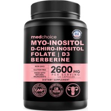 Medchoice (Özelsporcugıdaların'dan !!) Myo-Inositol D-Chiro+Inositol+Folate+Vitamin D3+Zinc+Magnezium+Berberıne 120 Capsul.abd Menşei.