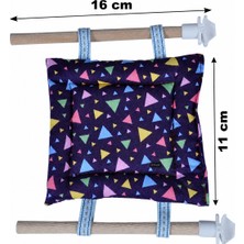 X-Perk Hamster Kemirgen Yatağı Uyku Pedi Tünekli Yatak Yumuşak Kumaş Asma Dinlenme Yatağı 16 x 11 cm