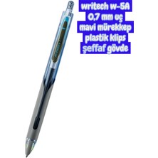 Seyfi Kırtasiye Writech W-5A Age 0,7 mm Şeffaf Mavi Gövde Mavi Mürekkep Jel Tükenmez Kalem