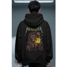 Sevbano Metallica Rock Metal Müzik Grubu Sırt Baskılı Unisex Oversize Premium Hoodie