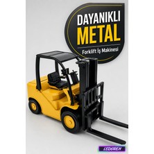 L'edoren Diecast Metal Forklift Oyuncak Hareketli Iş Makinesi Koleksiyon Model Araç C1797