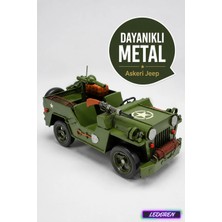 L'edoren Dekoratif Metal Askeri Jeep Vintage Eskitme El Yapımı Ofis Ev Masa Dekoru C0755