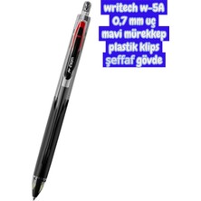 Seyfi Kırtasiye Writech W-5A Age 0,7 mm Şeffaf Siyah Gövde Mavi Mürekkep Jel Tükenmez Kalem