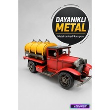 L'edoren Dekoratif Metal Tanker Nostaljik Hediyelik Oyuncak Tır Kamyon Masaüstü Biblo Süs Eşyası C0775