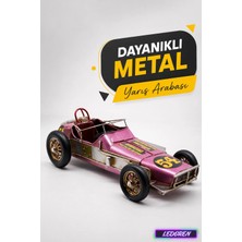 L'edoren Dekoratif Metal Araba Pembe Yarış Arabası Modeli C1640