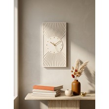 Kaveld Solaria Minimalist Duvar Saati - Modern Bohem Güneş Işınları Motifli Saat, Özel El Yapımı Duvar Saati