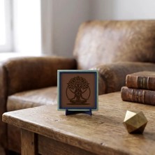 Miaju Hayat Ağacı ve Meditasyon Figürlü Modern Dekoratif Obje, Yaşam Alanınıza Huzur Katan Tasarım 10X10CM