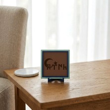 Miaju Hilal ve Göktürkçe Türk Yazılı Modern Dekoratif Obje, Mekanınıza Tarihi Bir Derinlik Katın 10X10 cm