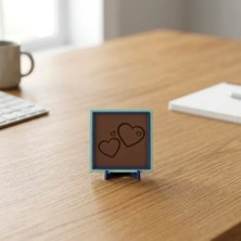 Miaju Modern Yorumlu İkili Kalp Dekoratif Aksesuar 10x10 cm, Çalışma Masaları İçin Şık ve Sade Detay