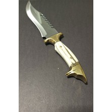 Depo Trend Gerçek Geyik Boynuzu Av Bıçağı 4034 Çelik Tam Kuyruk (33.5 Cm)