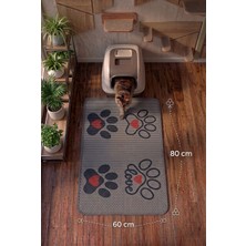 Uygur Home Xl - Gri Patiler Temalı Petek Dokulu Kedi Kumu Yakalama Paspası - 60X80 cm
