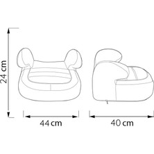 Majeur Comfymax Premium 15-36KG Yükseltici Oto Koltuğu Grey Jean