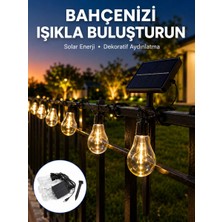 Solar LED Ampul Işık Dış Mekan Bahçe Pergola Balkon Dekoratif Aydınlatma