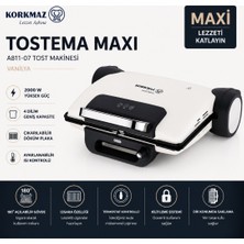 Korkmaz Tostema Maxi Tost Makinesi 1800 W Beyaz Yanmaz Yapışmaz Kaplama ile 6 Dilim Kapasite