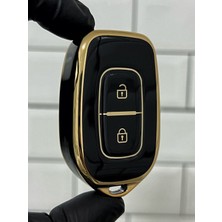 Keyron Dacia Duster Logan Sandero Dokker Lodgy Sustasız Nano Anahtar Kılıfı Siyah Gold