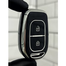 Keyron Dacia Duster Logan Sandero Dokker Lodgy Sustasız Nano Anahtar Kılıfı Siyah Gümüş
