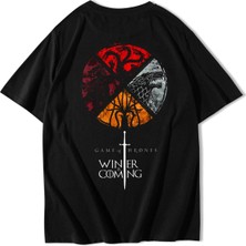  Unisex Oversize Game Of Thrones T-Shirt Siyah