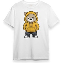  Sevimli Ayıcık Teddy Bear Ayıcıklı Beyaz T-Shirt Unisex Regular Fit Tişört