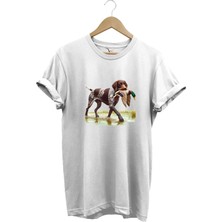  Hunting Avcılık Ördek Avı Baskılı Sazlıkta Avlanan Köpek %100 Pamuk Regular Fit T-Shirt