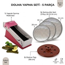 Empressco Yaprak Dolma Sarma Seti, 18 cm Dolma Taşı ve 20/22/24 cm Dolma Altlığı
