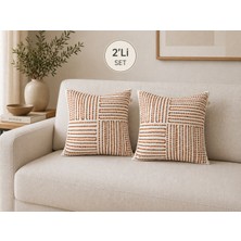 Megi Concept Dijital Baskılı Nokta Desenli Fermuarlı Dekoratif Kırlent Kılıfı- 43*43 Cm- 2li Kırlent Kılıfı Seti