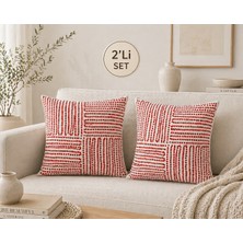 Megi Concept Dijital Baskılı Nokta Desenli Fermuarlı Dekoratif Kırlent Kılıfı- 43*43 Cm- 2li Kırlent Kılıfı Seti