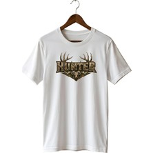  Kamuflaj Baskılı Tshirt Avcı Geyik Figürlü Doğa Tişörtü