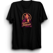  Kurt Cobain, Nirvana, Orange Purple Design Rock Metal Tişört