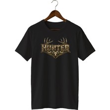  Kamuflaj Baskılı Tshirt Avcı Geyik Figürlü Doğa Tişörtü