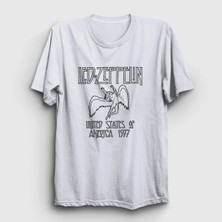  Unisex Beyaz Logo LED Zeppelin T-Shirt 95758TT