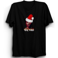  Thug X-Mas, Eşkıya Noeli, Santa Tupac, 2pac, Noel, Yeniyıl, Yılbaşı, Siyah %100 Pamuk Tişört