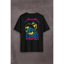  Metallica For Whom The Bell Tolls New Yeni Rock Metal Müzik Sırt Ön Baskılı Oversize Tişört Unisex T