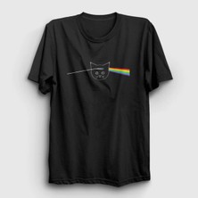  Unisex Siyah Cat Kedi Pink Floyd T-Shirt 395963TT