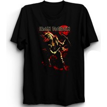  Iron Maiden, Red Moon, %100 Pamuk Rock Metal Müzik Grubu Tişörtü