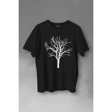  Nature Hayat Ağacı Kuru Ağaç Silüeti Baskılı Tişört Unisex T-Shirt