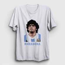  Unisex Beyaz Futbol Sky Maradona T-Shirt 51356TT