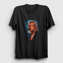  Unisex Siyah Mic Nirvana Kurt Cobain T-Shirt 35592TT