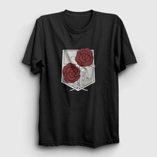  Unisex Siyah Garrison V2 Anime Attack On Titan T-Shirt 123491TT