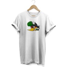  Ağaçkakan Baskılı Beyaz T-Shirt