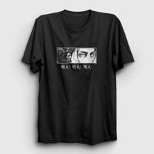  Unisex Siyah Eren Yeager Flowers Anime Attack On Titan T-Shirt 314482TT