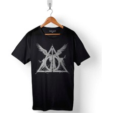  T-Shirt Ölüm Yadigarları Deathly Hallows Symbol Baskılı Tişört Unisex Tişört