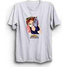  My Hero Academia, Mei Hatsume, Anime Manga Baskılı Unisex, %100 Pamuk Tişört
